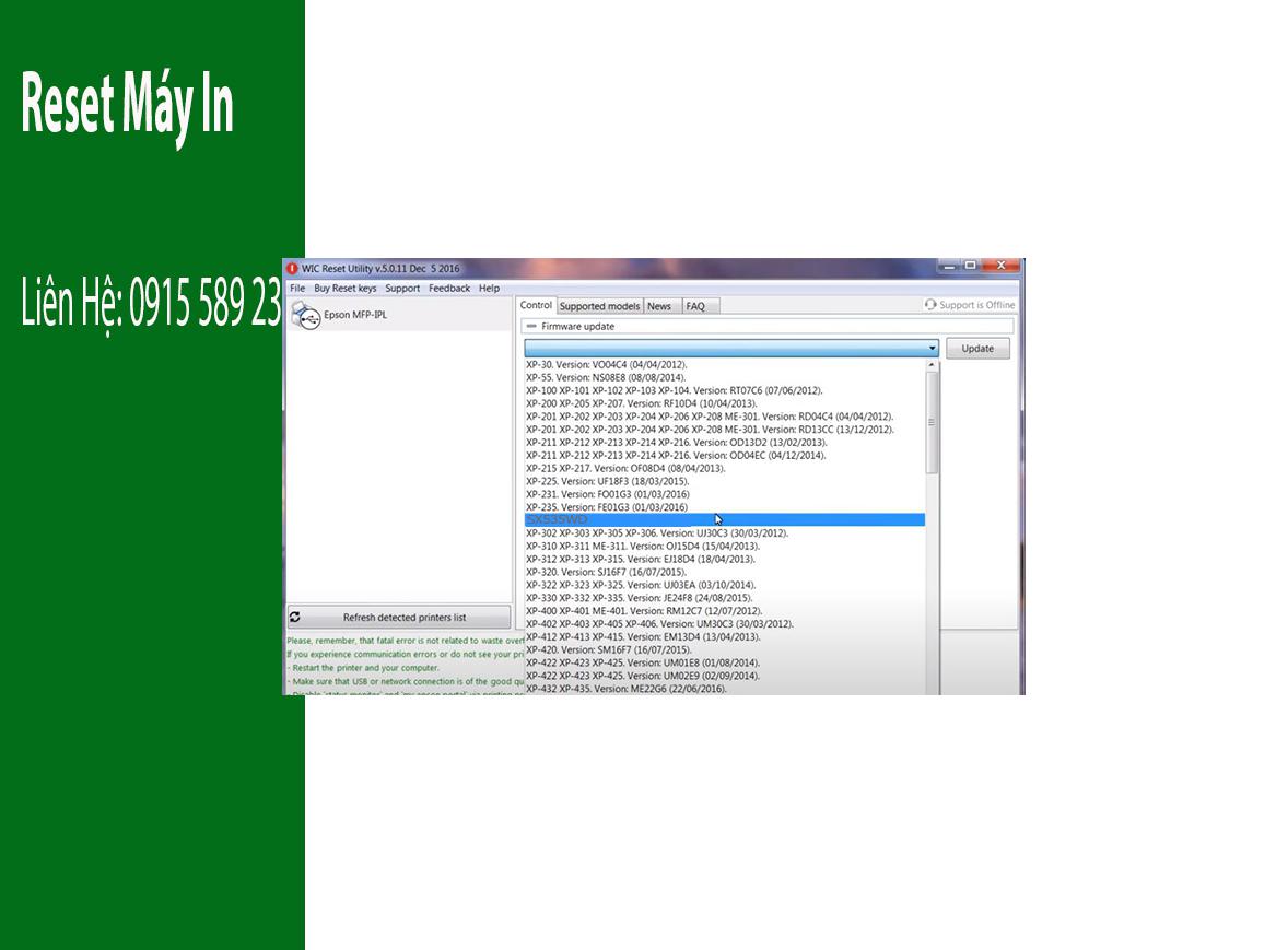 Key Firmware May In Epson SX535WD Step 5